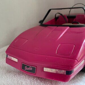 1994 Vtg Mattel Barbie Corvette Convertible Dark Pink Car 18" Long w/seatbelts